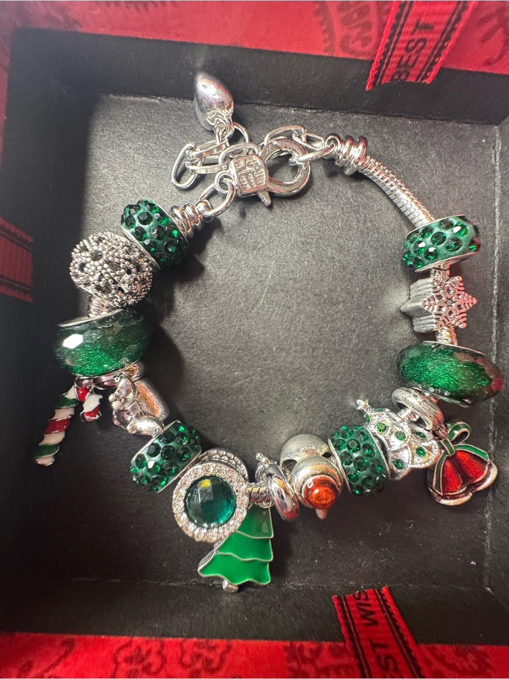 Green Holiday Charm Bracelet - Women Jewelry